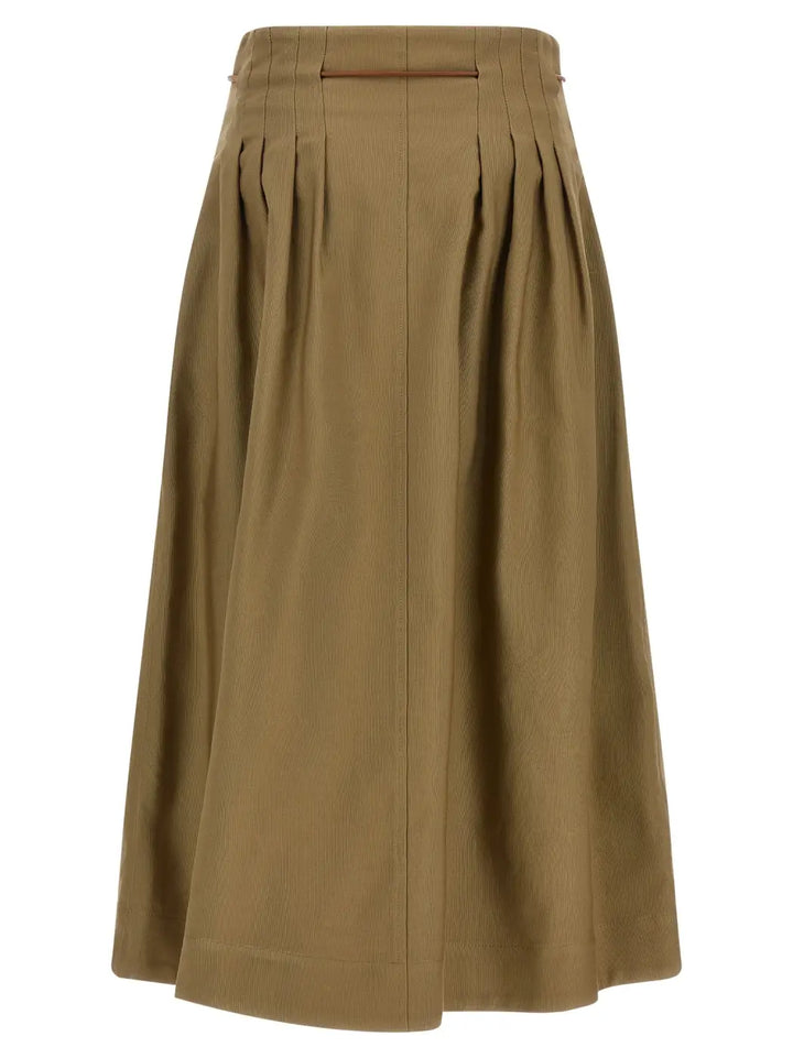 Max Mara Bicolor Cotton Midi Skirt