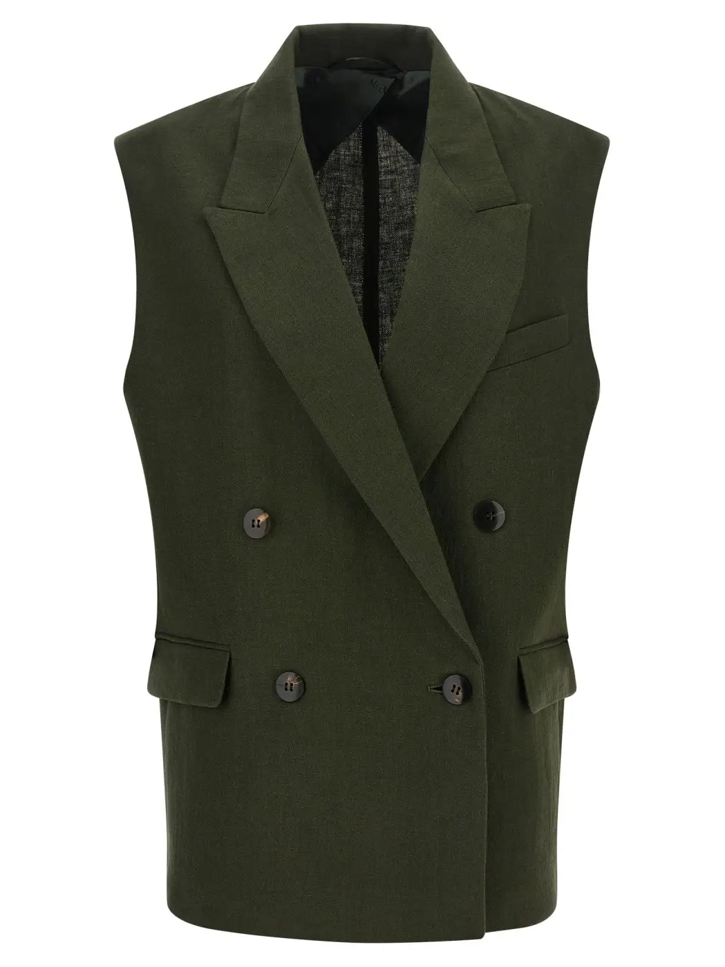 Max Mara Bicolor Linen Sleeveless Jacket