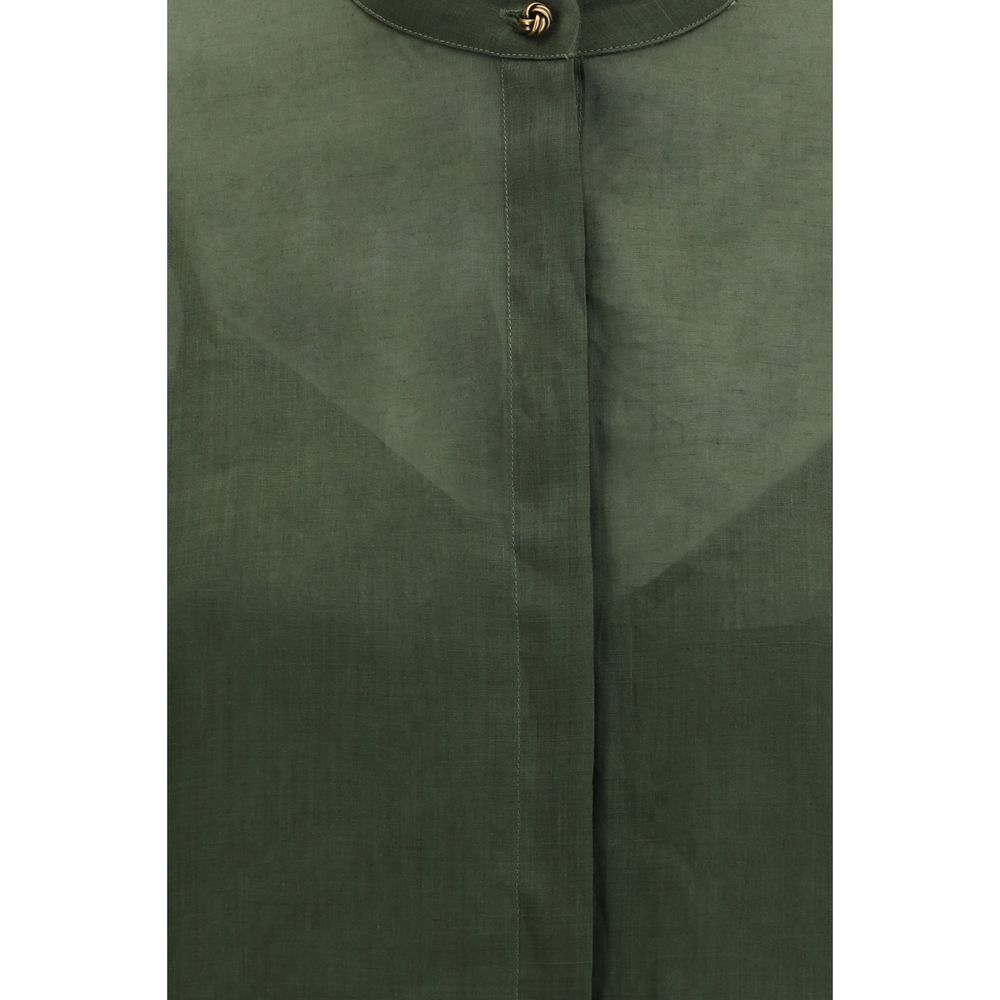 Max Mara Shirts - Bicolor Ramie Dress Shirt