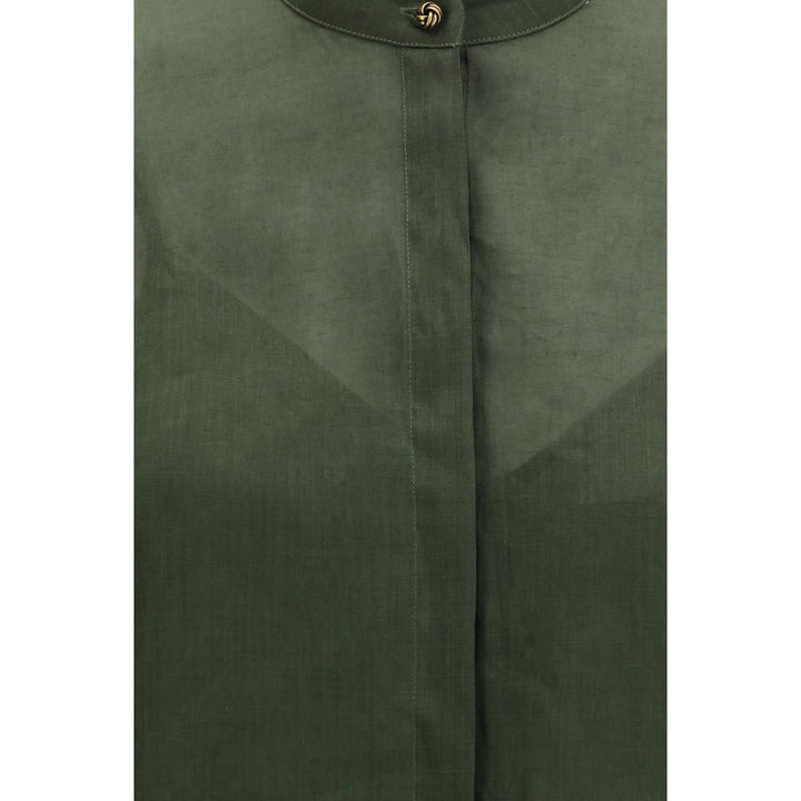 Max Mara Shirts - Bicolor Ramie Dress Shirt