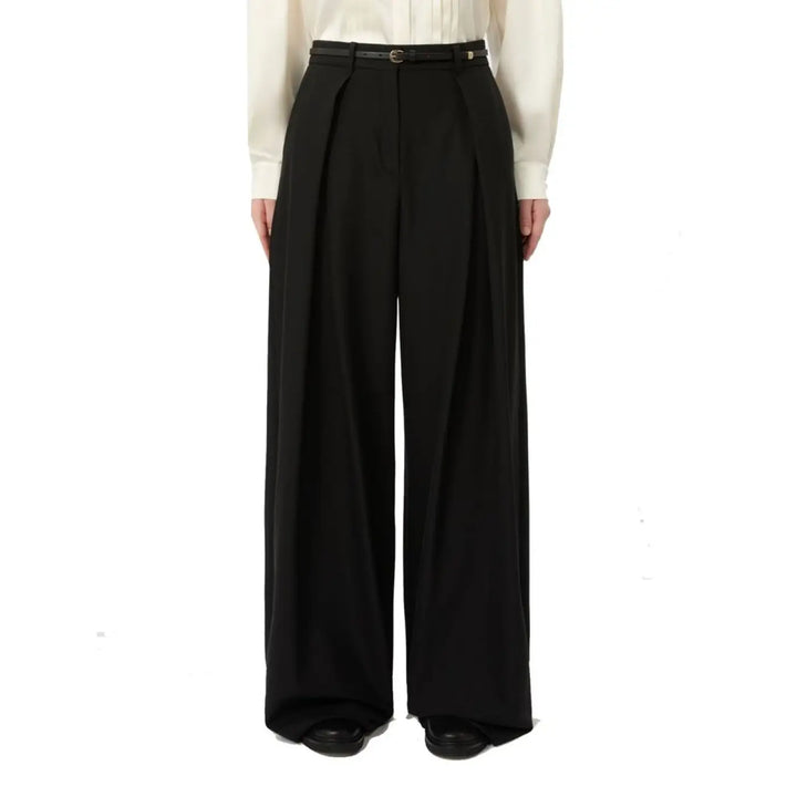 Max Mara Black Elastane Casual Pants