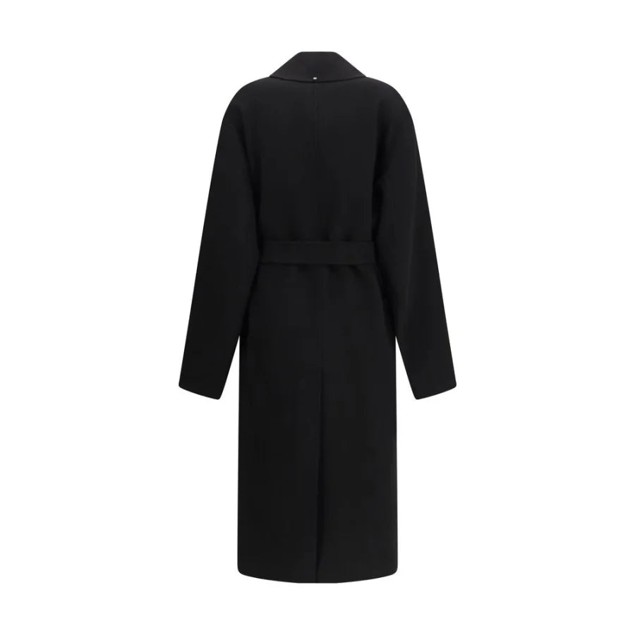 Max Mara Black Fleece Wool Coat
