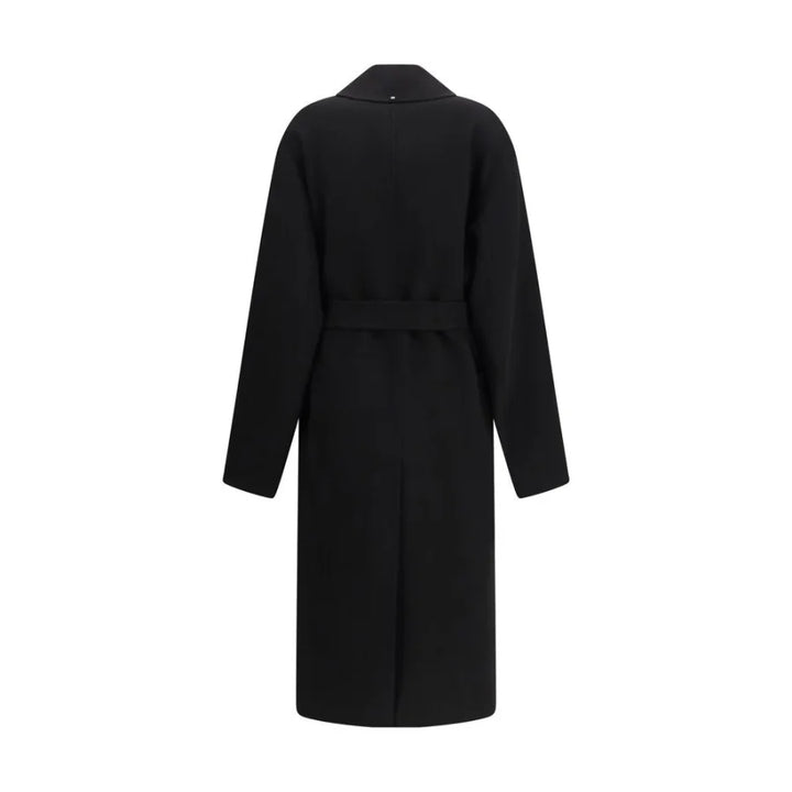 Max Mara Black Fleece Wool Coat