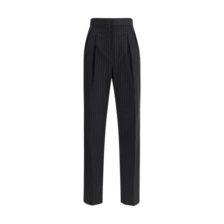 Max Mara Black Fleece Wool Dress Pants