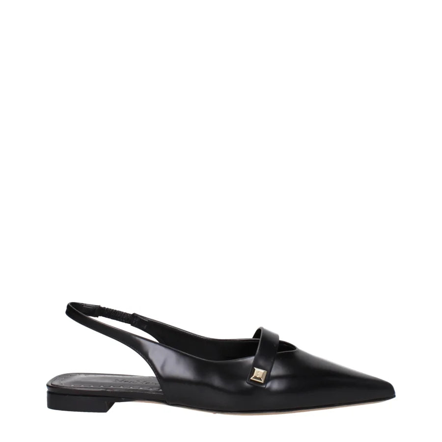 Max Mara Black Leather Ballet Flats