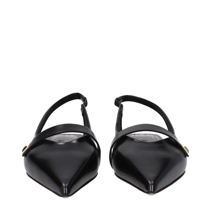 Max Mara Black Leather Ballet Flats