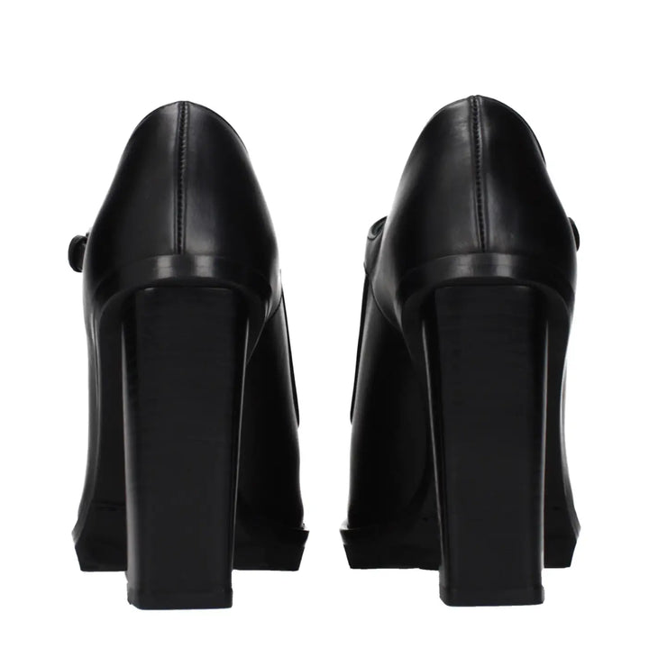 Max Mara Black Leather High Heel Pumps