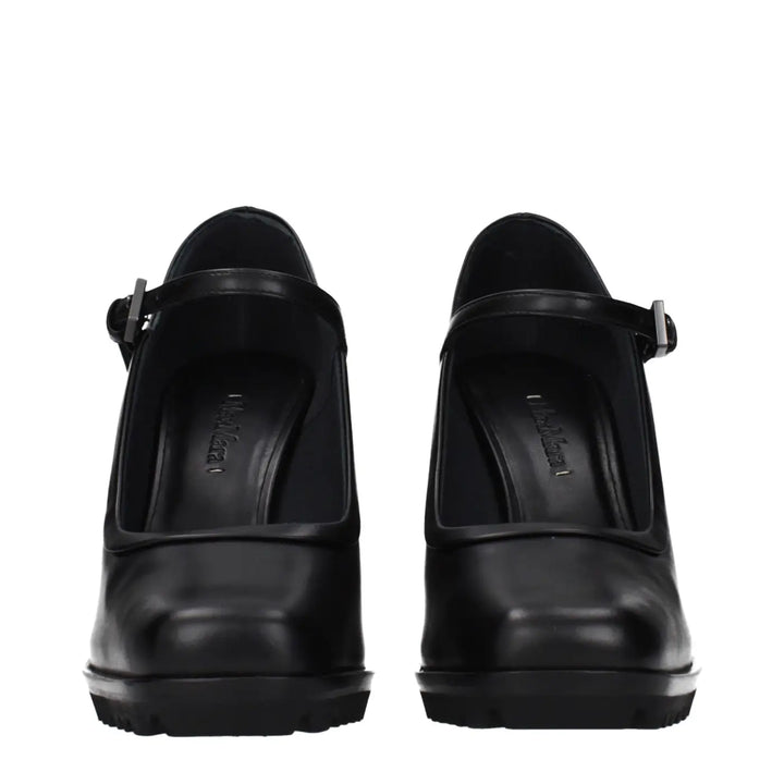 Max Mara Black Leather High Heel Pumps