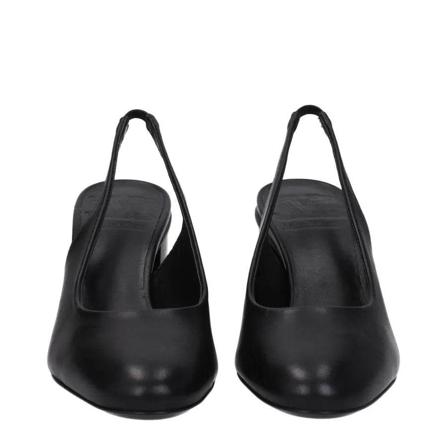 Max Mara Black Leather High Heel Pumps