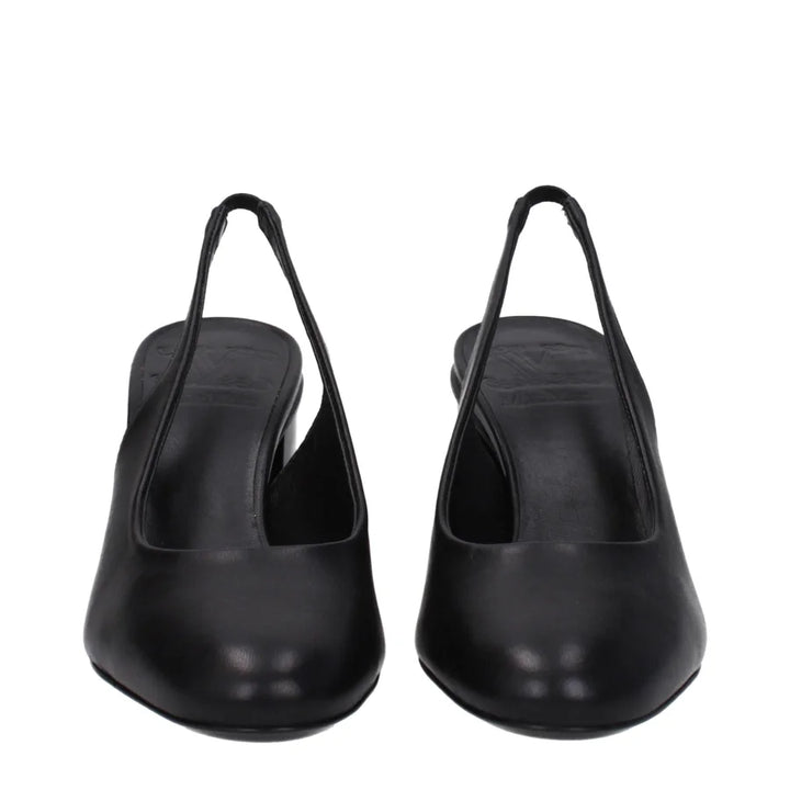 Max Mara Black Leather High Heel Pumps