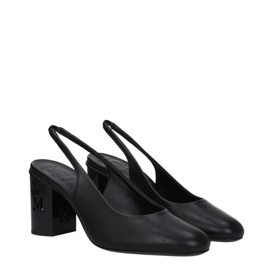 Max Mara Black Leather High Heel Pumps