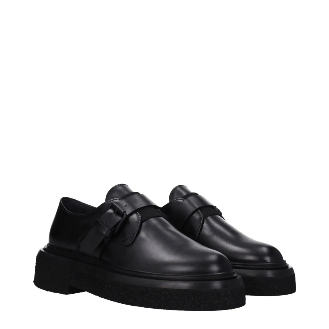 Max Mara Black Leather Oxfords and Derbies