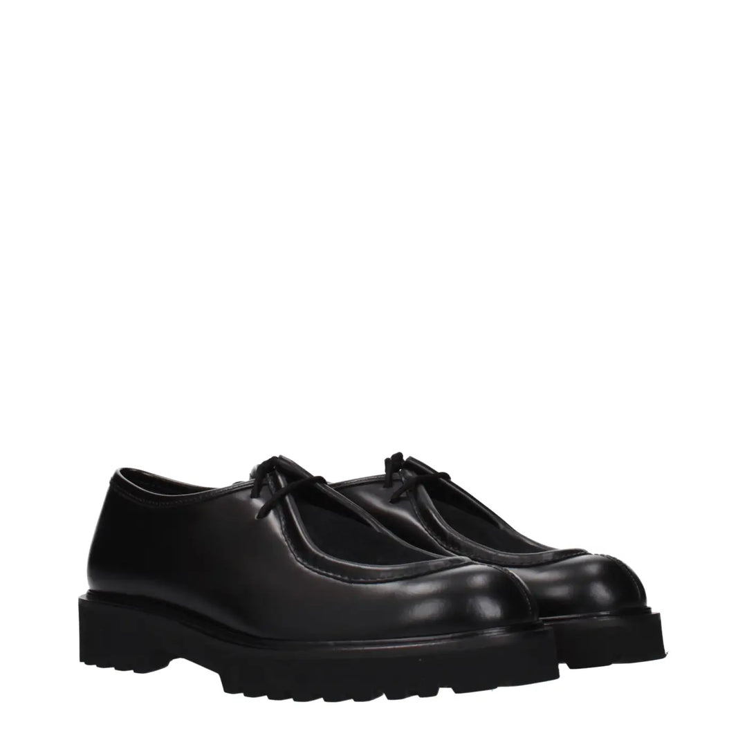 Max Mara Black Leather Oxfords And Derbies