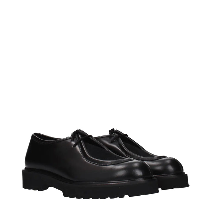 Max Mara Black Leather Oxfords And Derbies