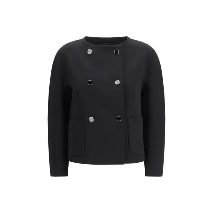 Max Mara Black Triacetate Full-Length Jacket