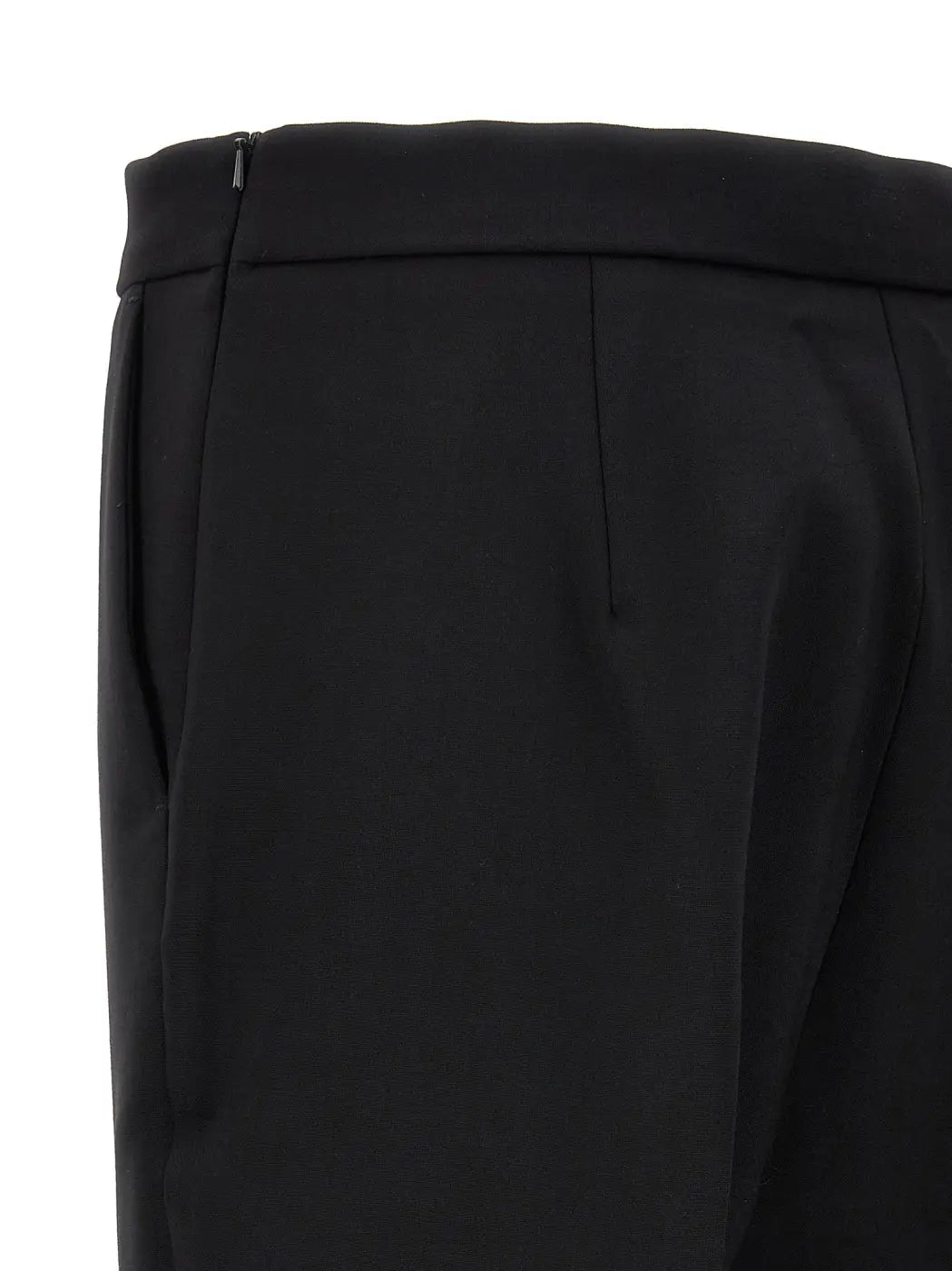 Max Mara Black Virgin Wool Cropped Pants