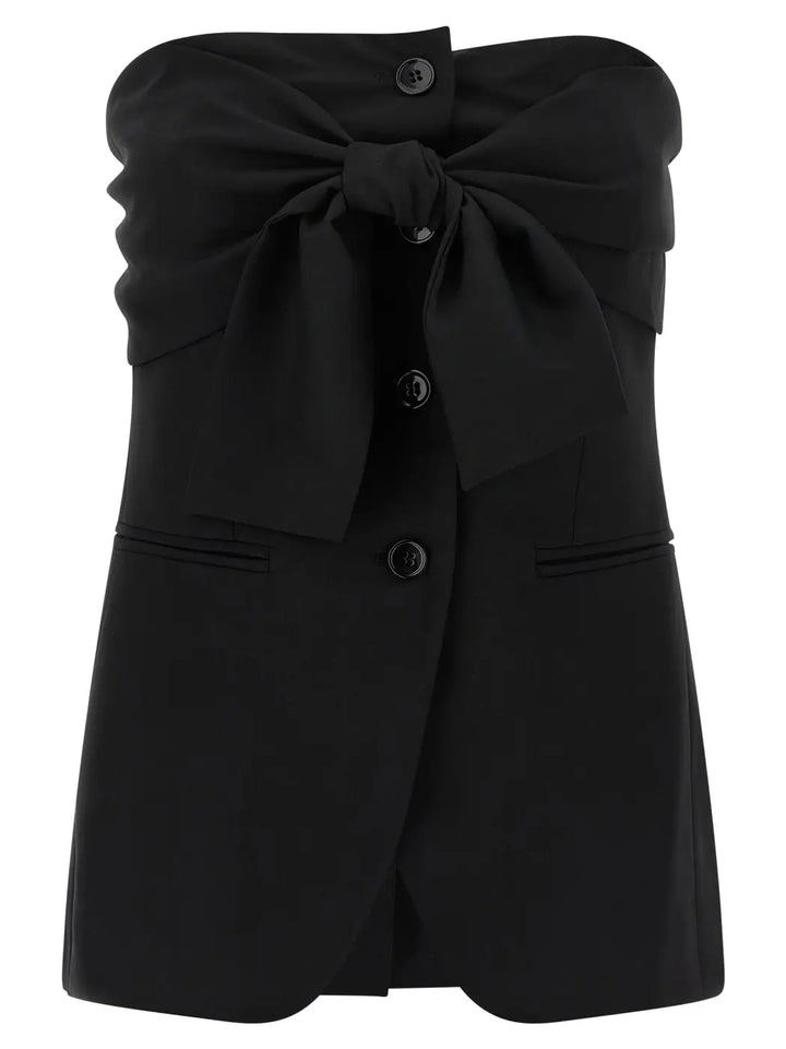 Max Mara Black Virgin Wool Tank Tops
