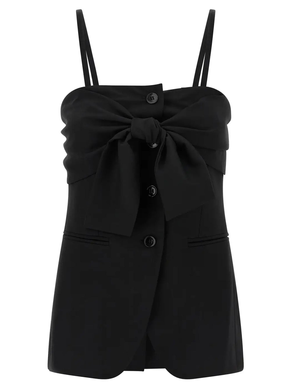 Max Mara Black Virgin Wool Tank Tops