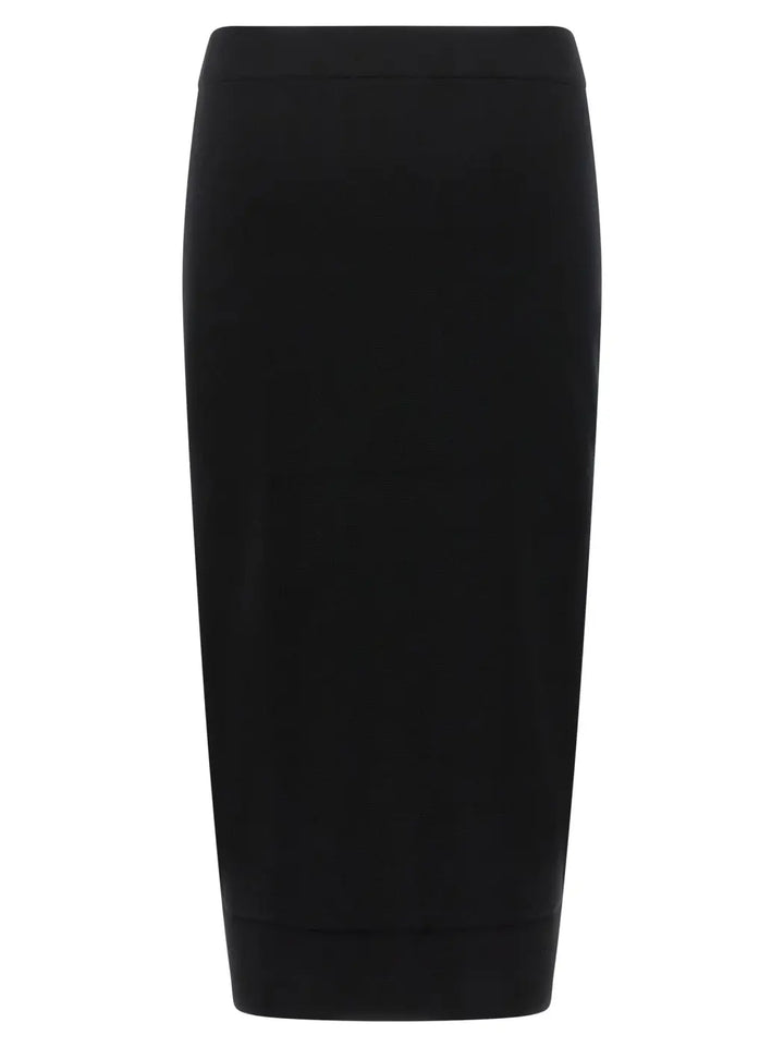 Max Mara Black Viscose Midi Skirt
