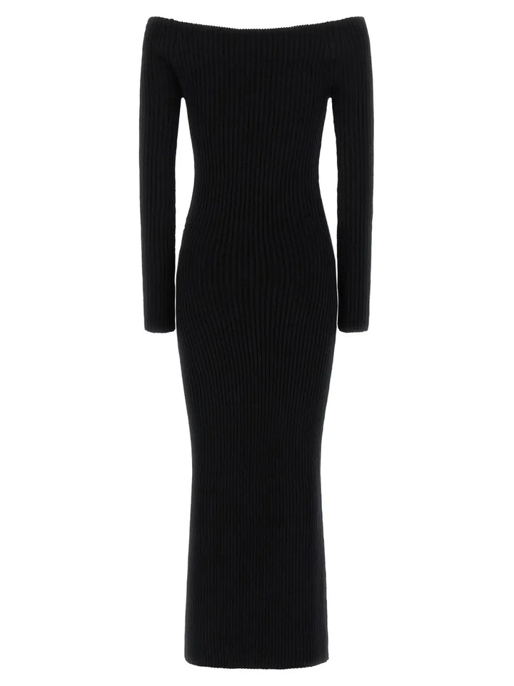 Max Mara Black Wool Long Dress