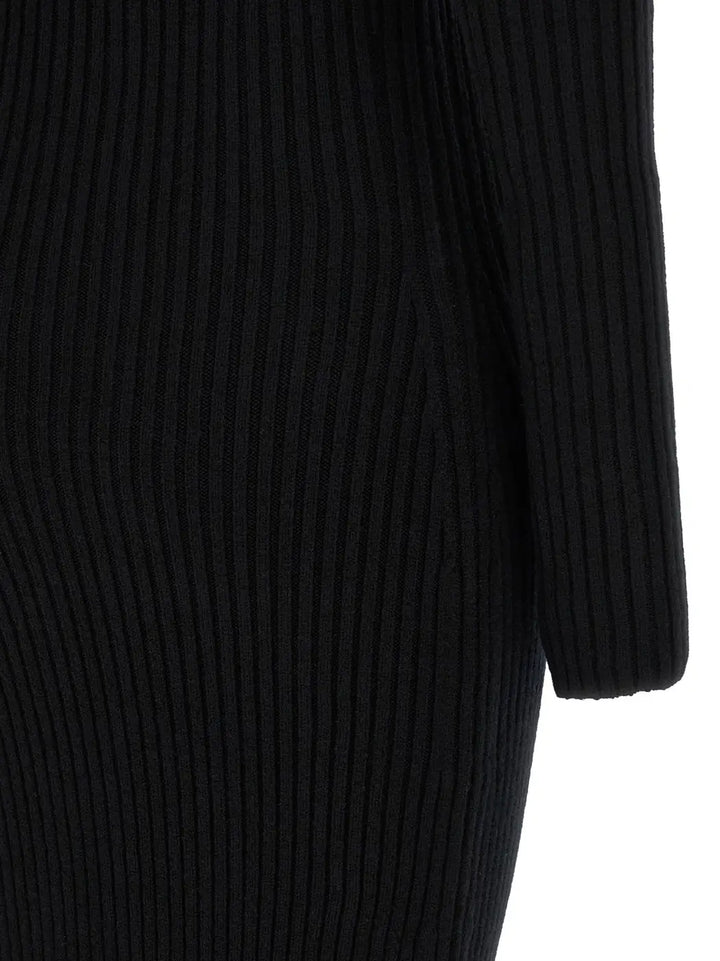 Max Mara Black Wool Long Dress