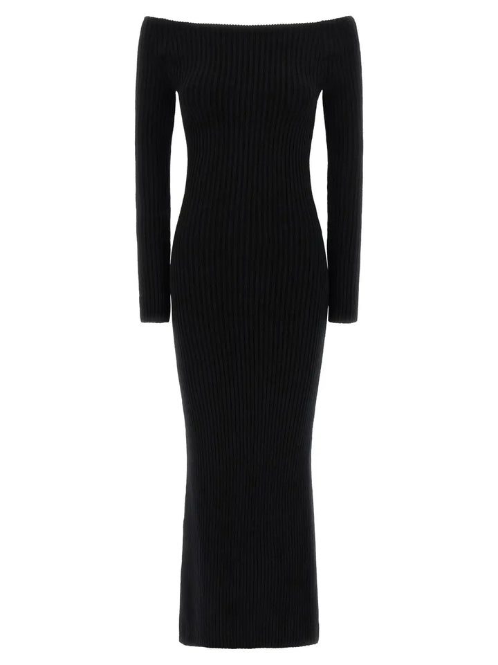 Max Mara Black Wool Long Dress