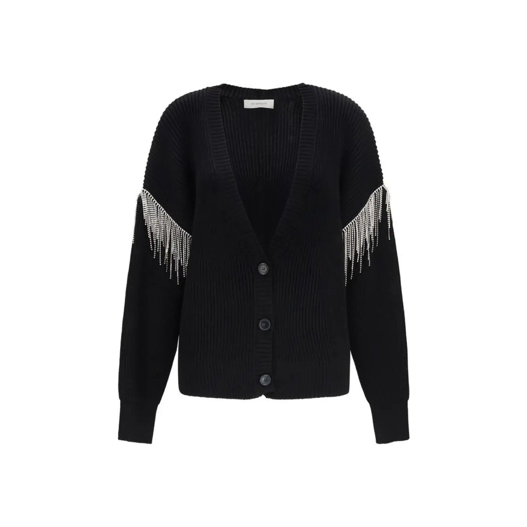 Max Mara Black Wool Oves Aries Cardigan