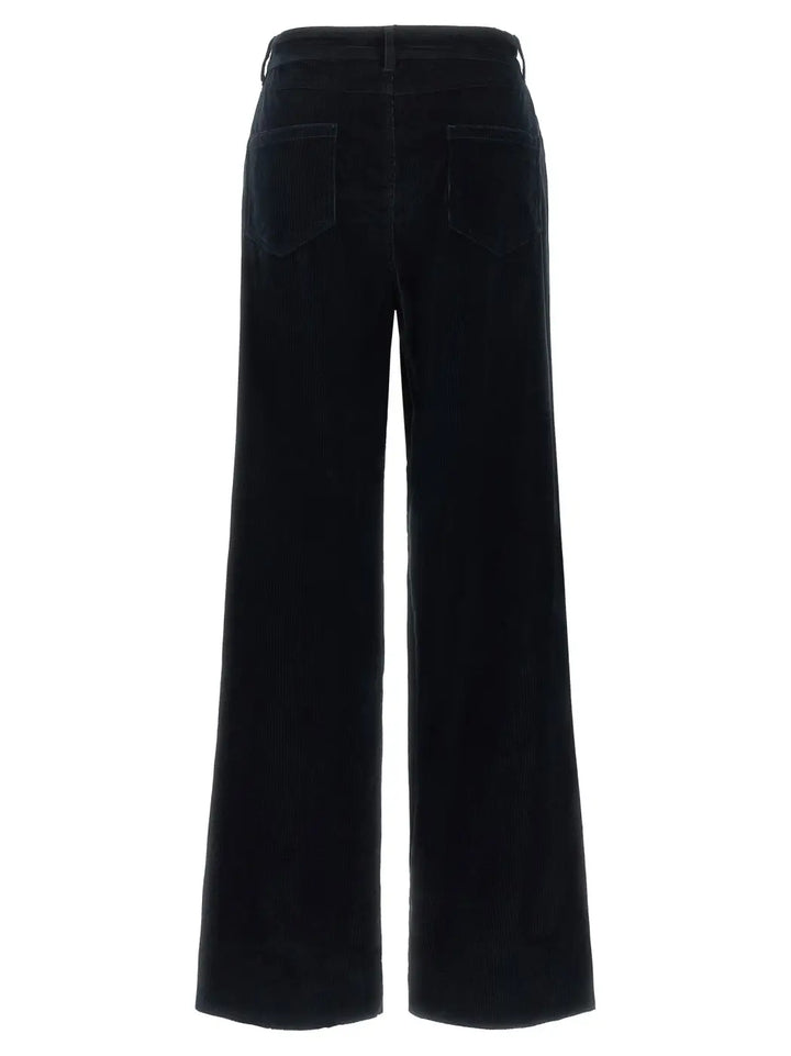 Max Mara Blue Cotton Casual Pants