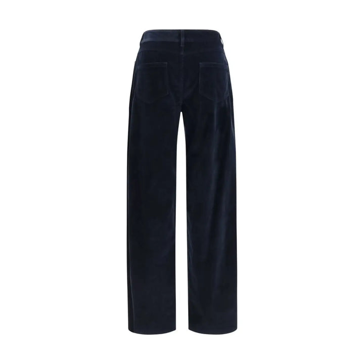 Max Mara Blue Cotton Casual Pants