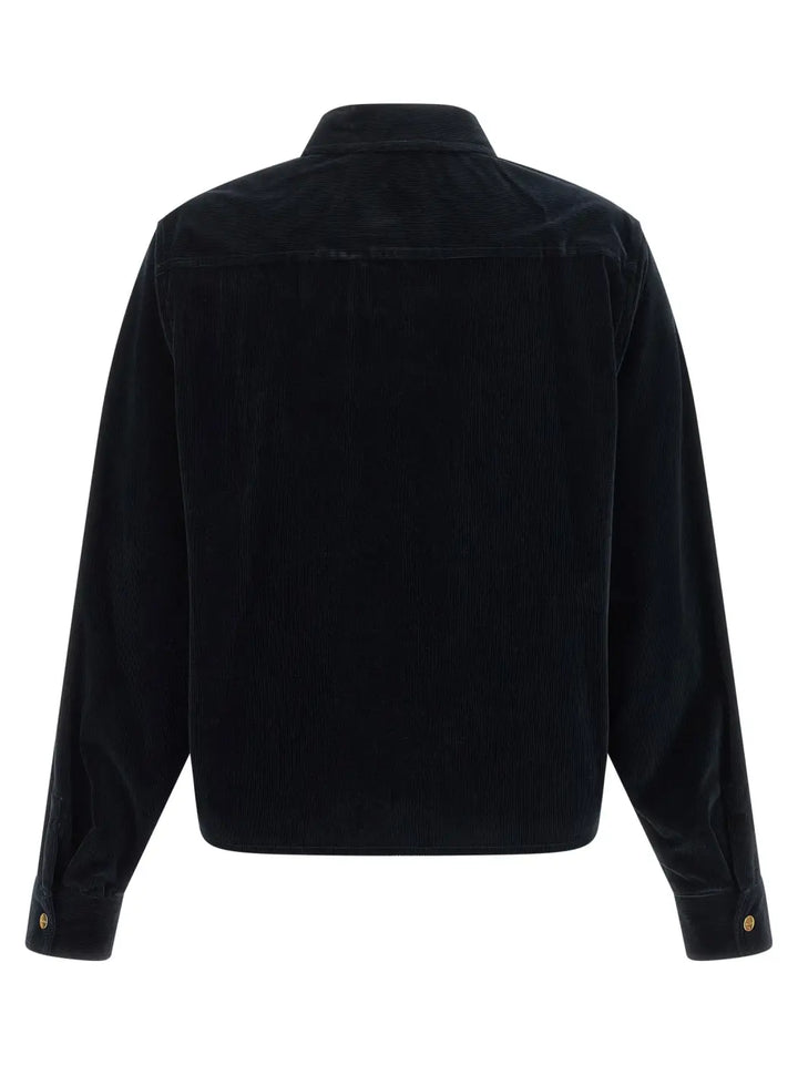 Max Mara Blue Cotton Full-length Jacket