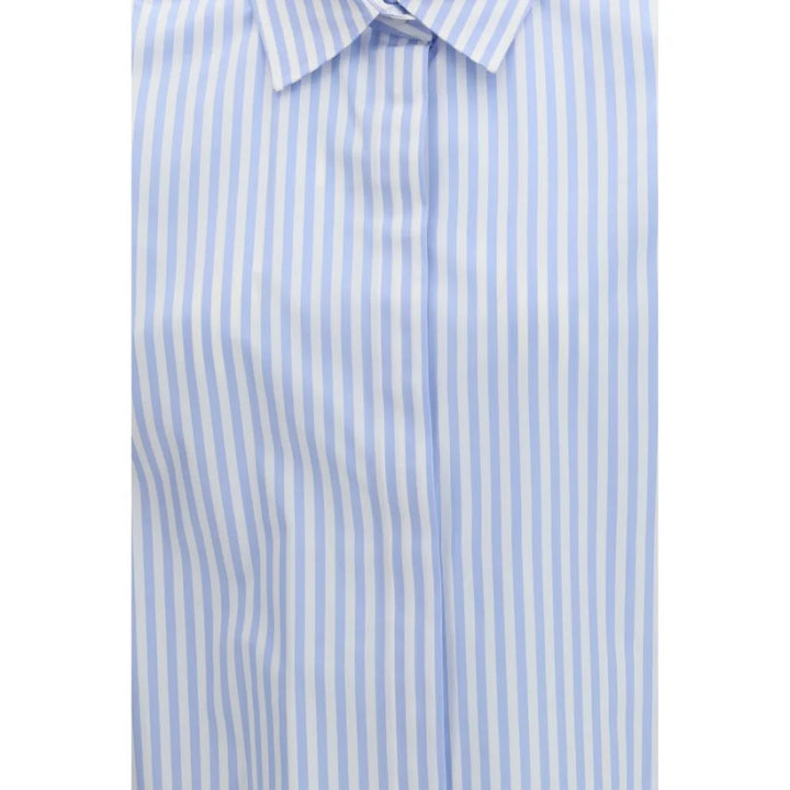 Max Mara Blue Cotton Pattern Shirt