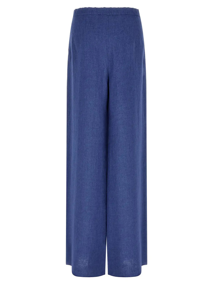 Max Mara Blue Linen Casual Pants