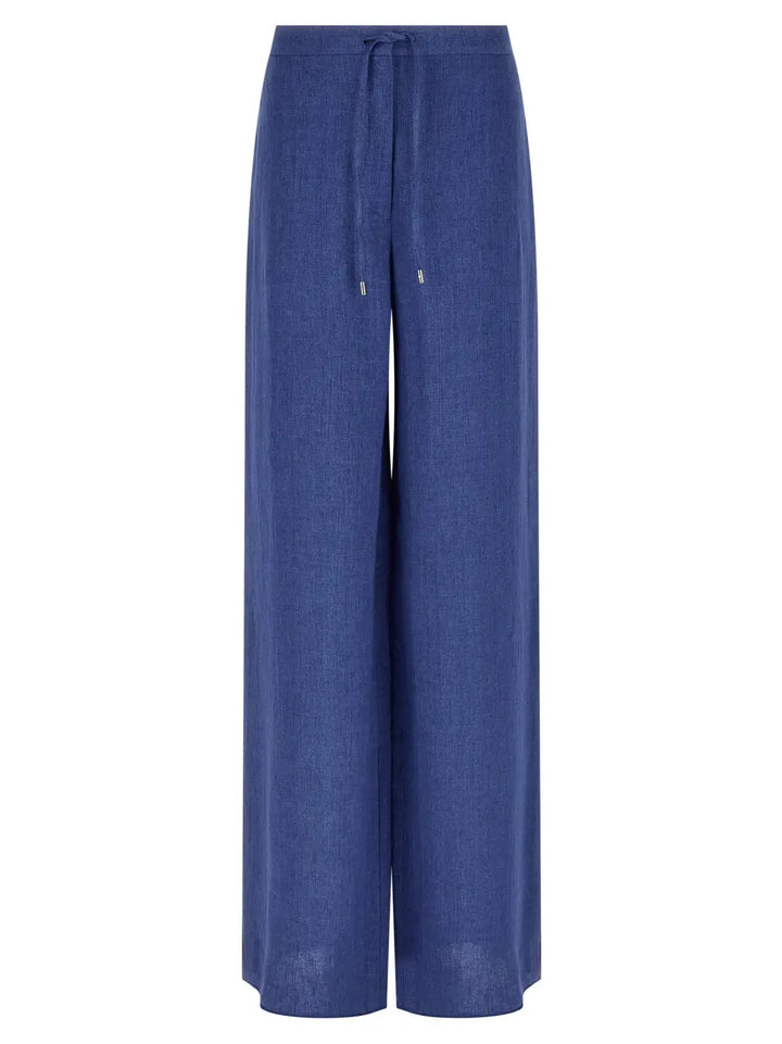Max Mara Blue Linen Casual Pants