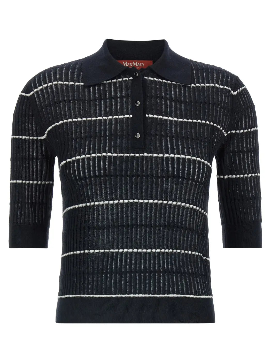 Max Mara Blue Silk Polo Shirt