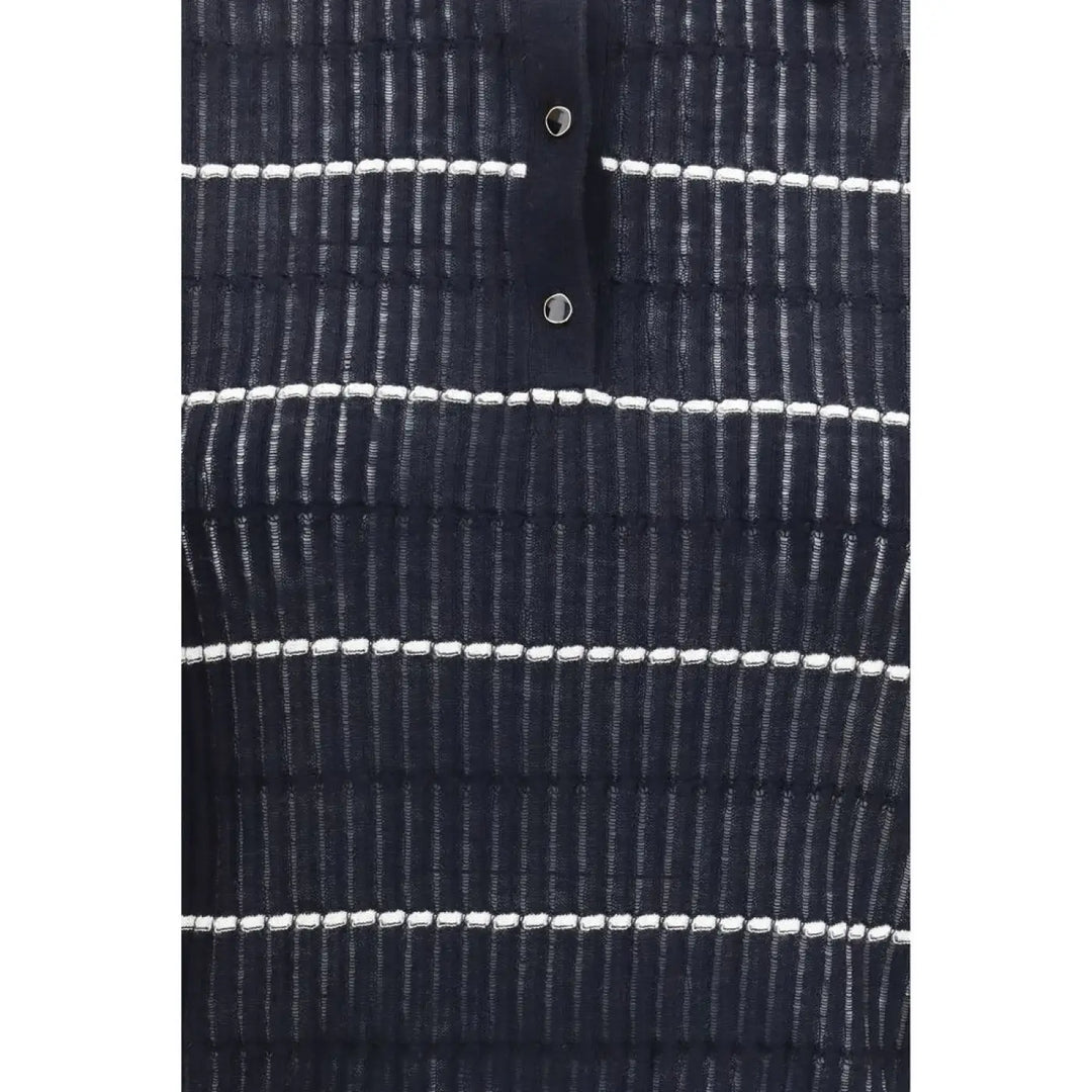 Max Mara Blue Silk Polo Shirt