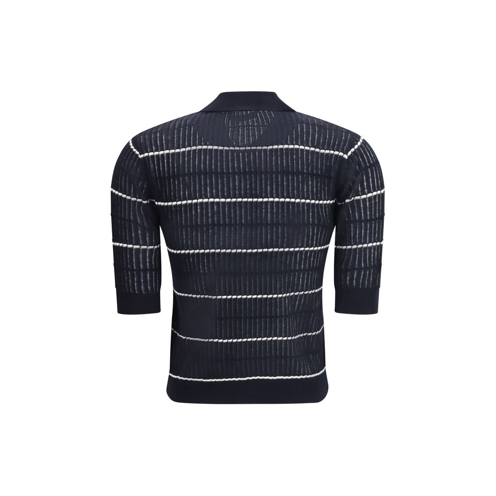 Max Mara - Blue Silk Polo Shirt