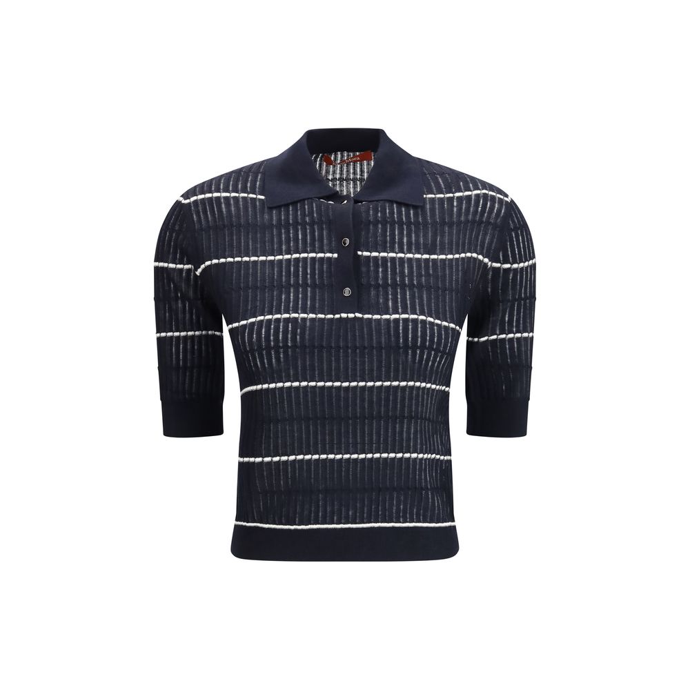 Max Mara - Blue Silk Polo Shirt