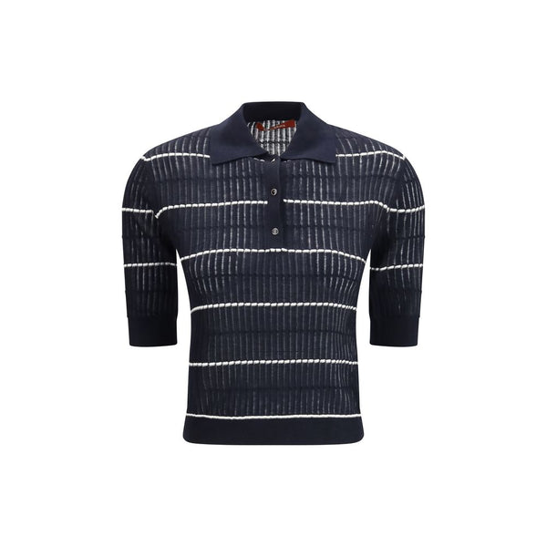 Max Mara - Blue Silk Polo Shirt