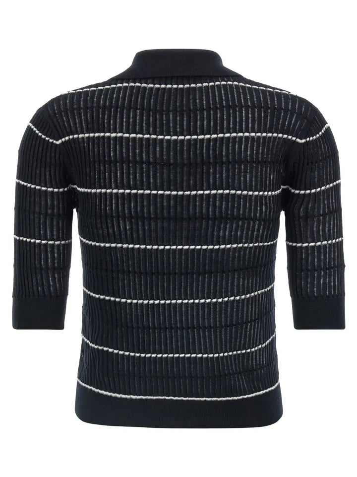 Max Mara Blue Silk Polo Shirt
