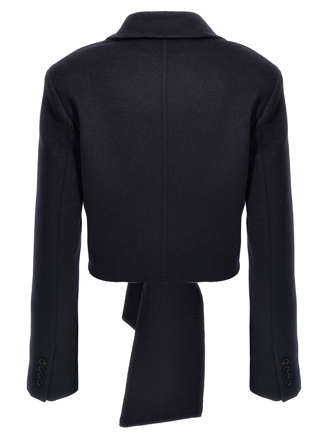 Max Mara Blue Wool Full-Length Jacket