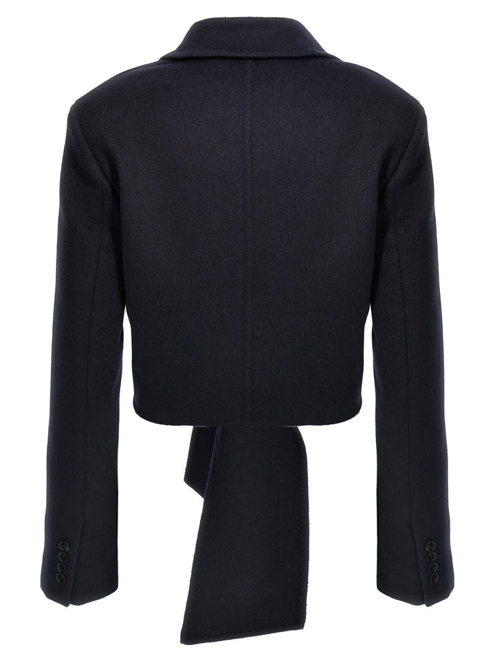 Max Mara Blue Wool Full-Length Jacket