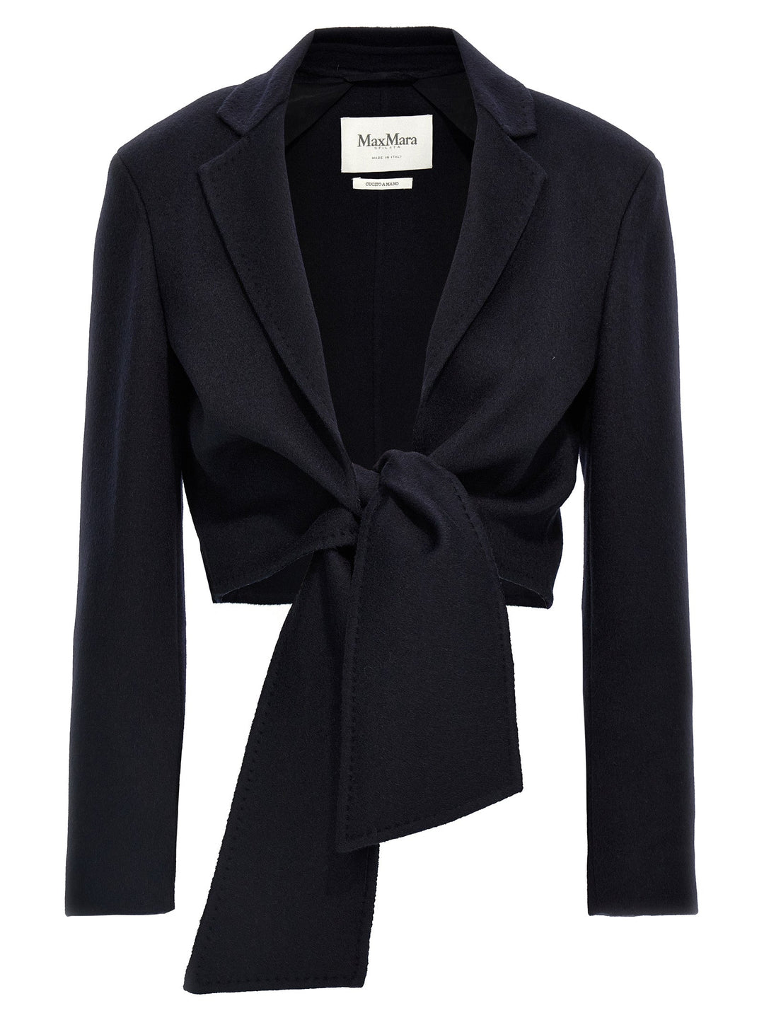 Max Mara Blue Wool Full-Length Jacket