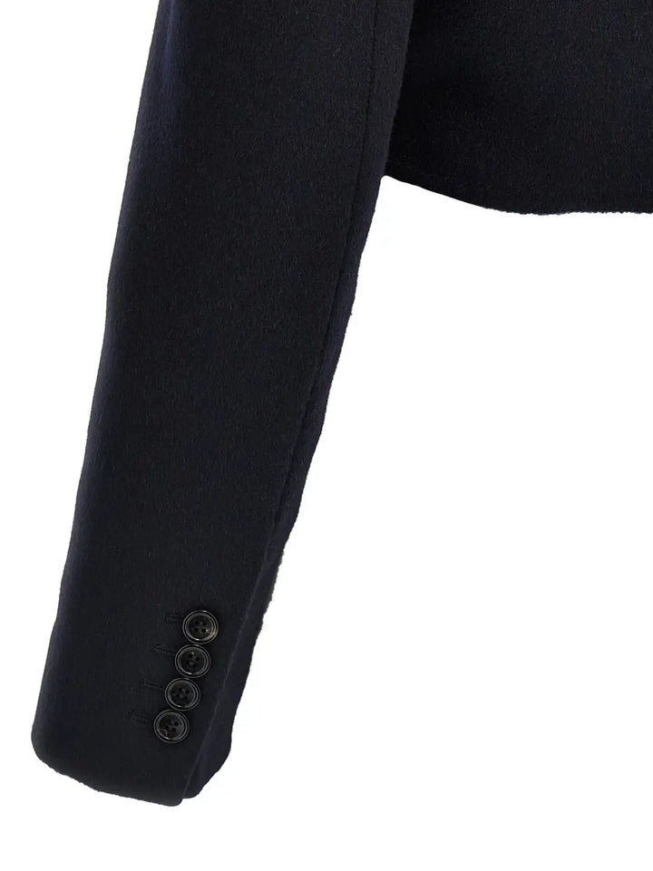 Max Mara Blue Wool Full-length Jacket