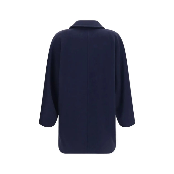 Max Mara Blue Wool Oves Aries Full-length Jacket