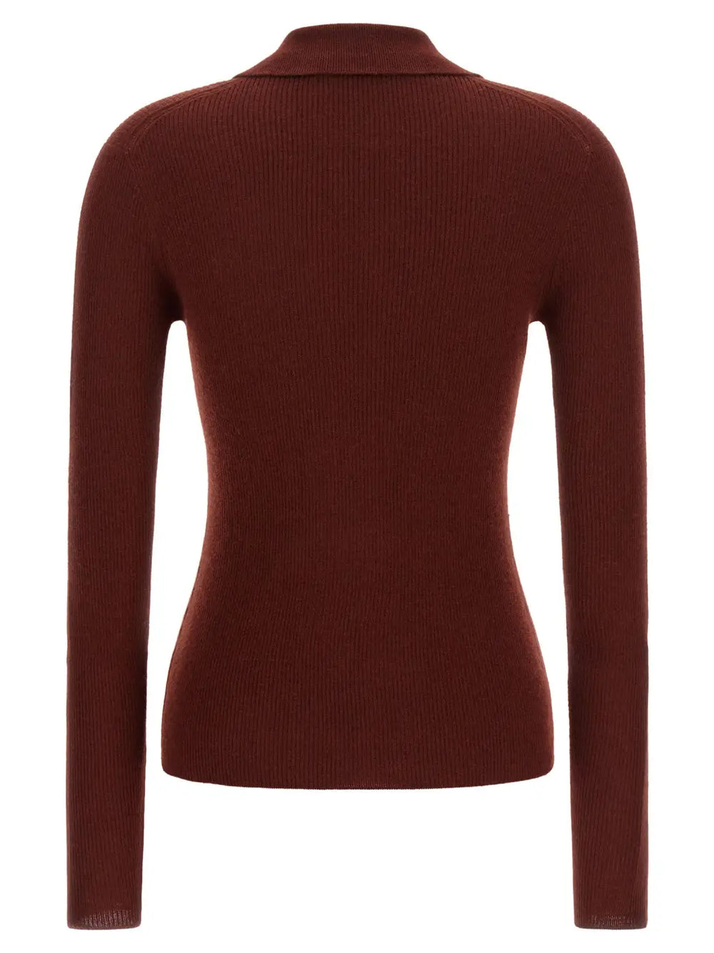 Max Mara Bordeaux Cashmere Polo Shirt