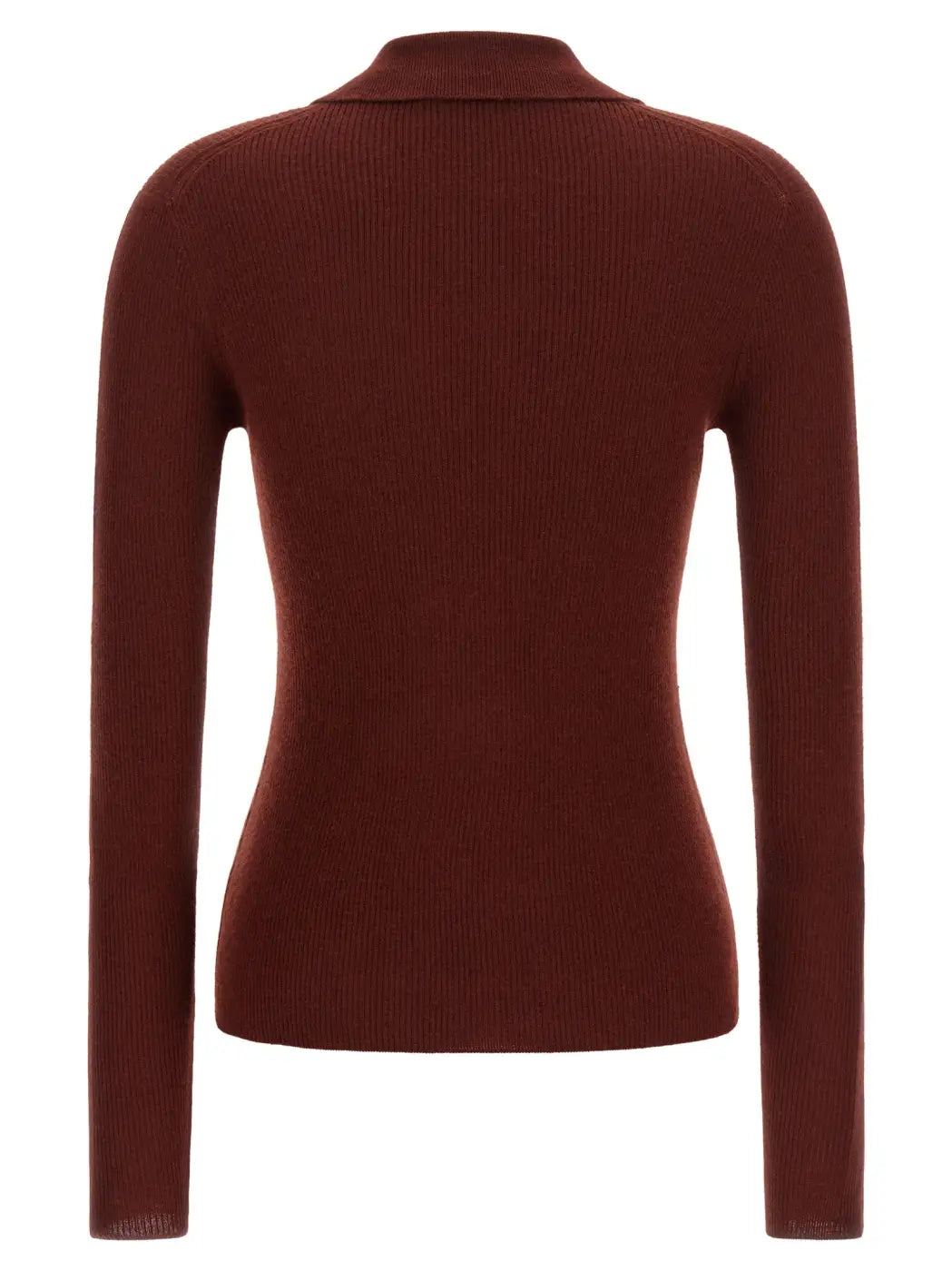 Max Mara Bordeaux Cashmere Polo Shirt