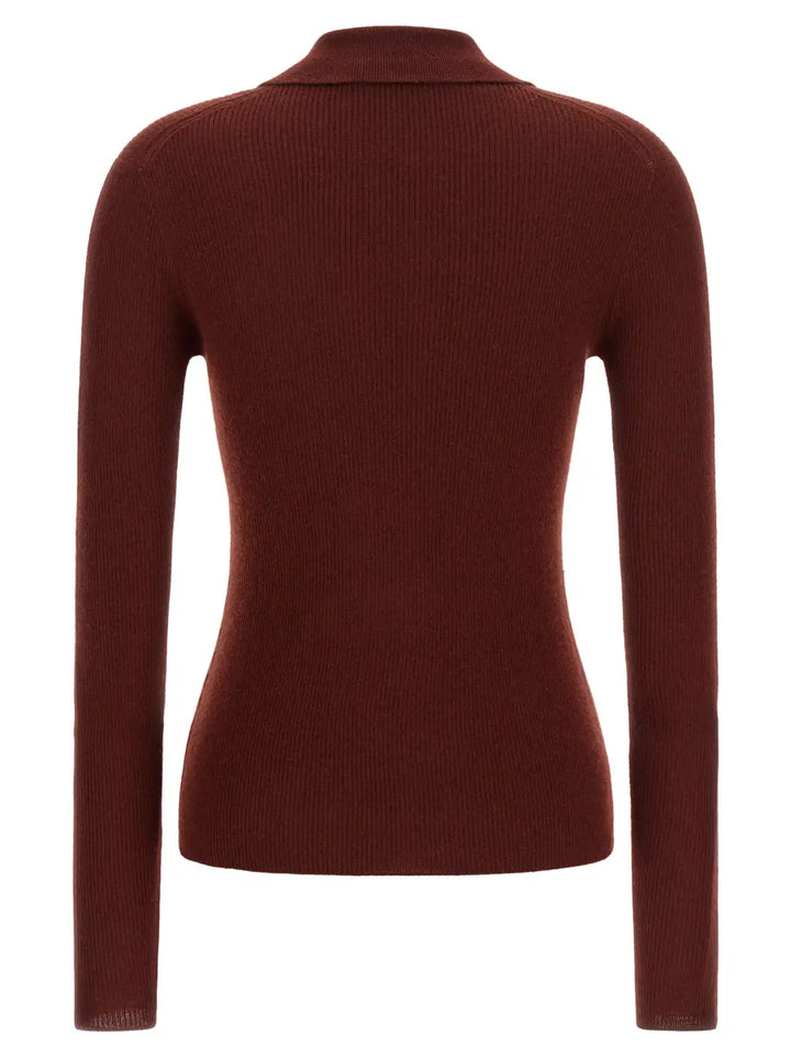 Max Mara Bordeaux Cashmere Polo Shirt