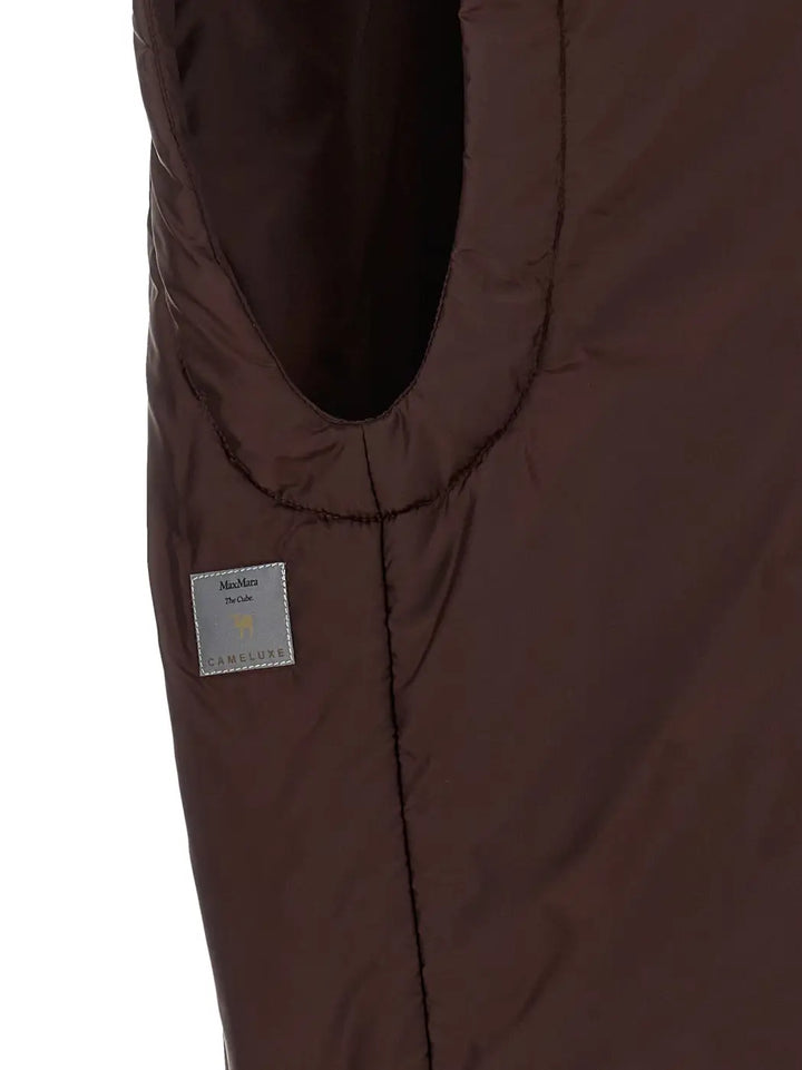 Max Mara Bordeaux Polyester Sleeveless Jacket