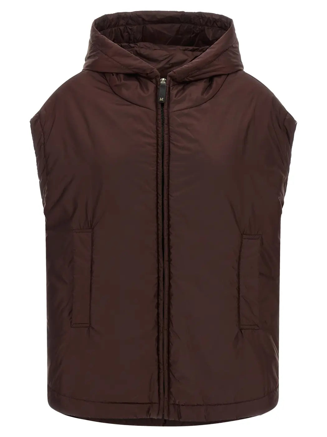 Max Mara Bordeaux Polyester Sleeveless Jacket