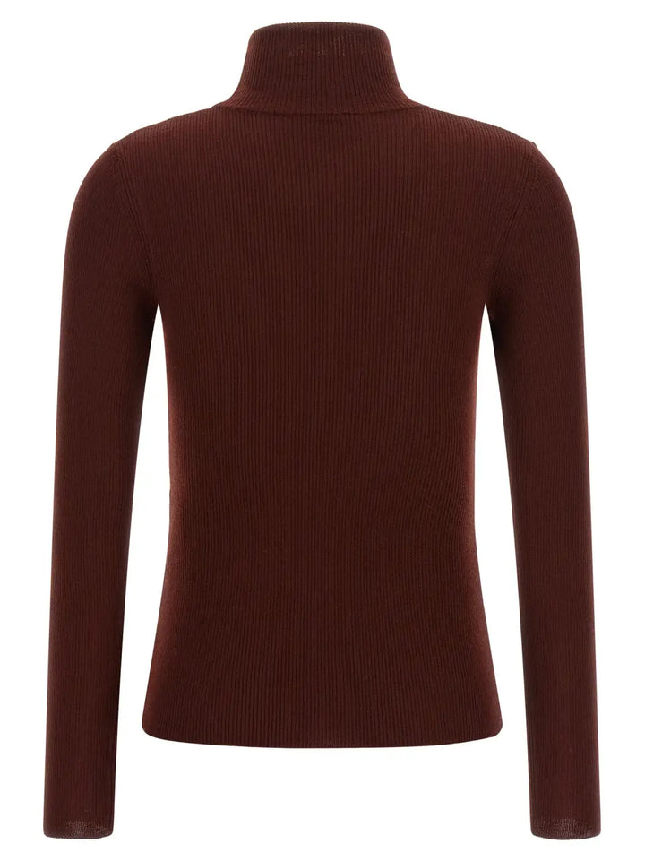 Max Mara Bordeaux Virgin Wool Cardigan